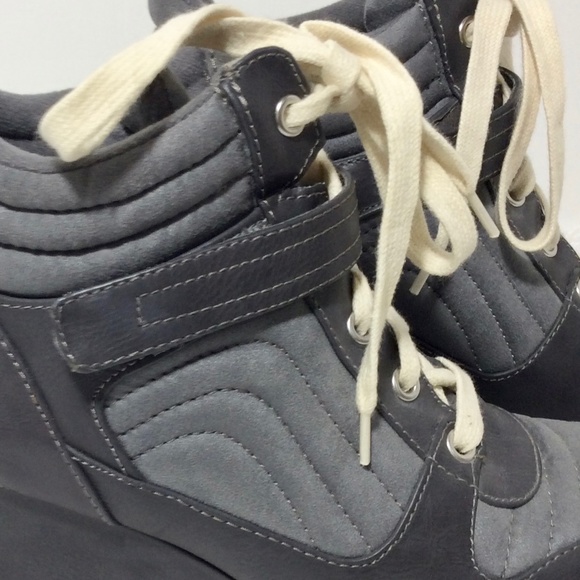 Wedge Ankle Tie Shoe Boot Sz 8 - Picture 9 of 13